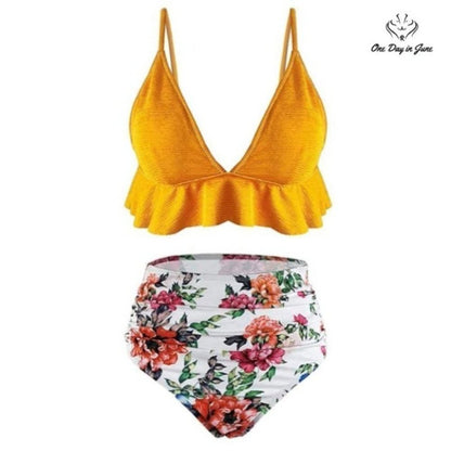 SS Queen Ruffle High Waist Bikini Swimsuit Size S