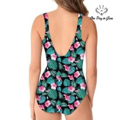 Swimall Floral Tropical One Piece Swimsuit Size S