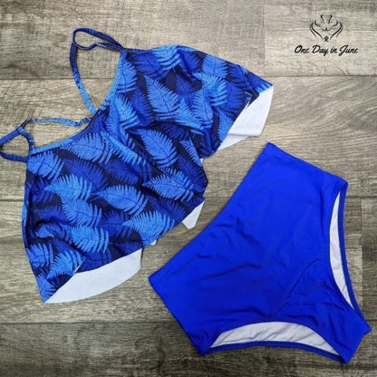 Peddney Flounce High Waist Bikini Swimsuit Size L