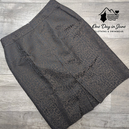 Ann Taylor Wool Leopard Print Lined Pencil Skirt Size 10