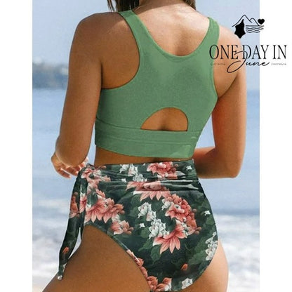 Dokotoo Crop Top High Waist Bikini Swimsuit Size L