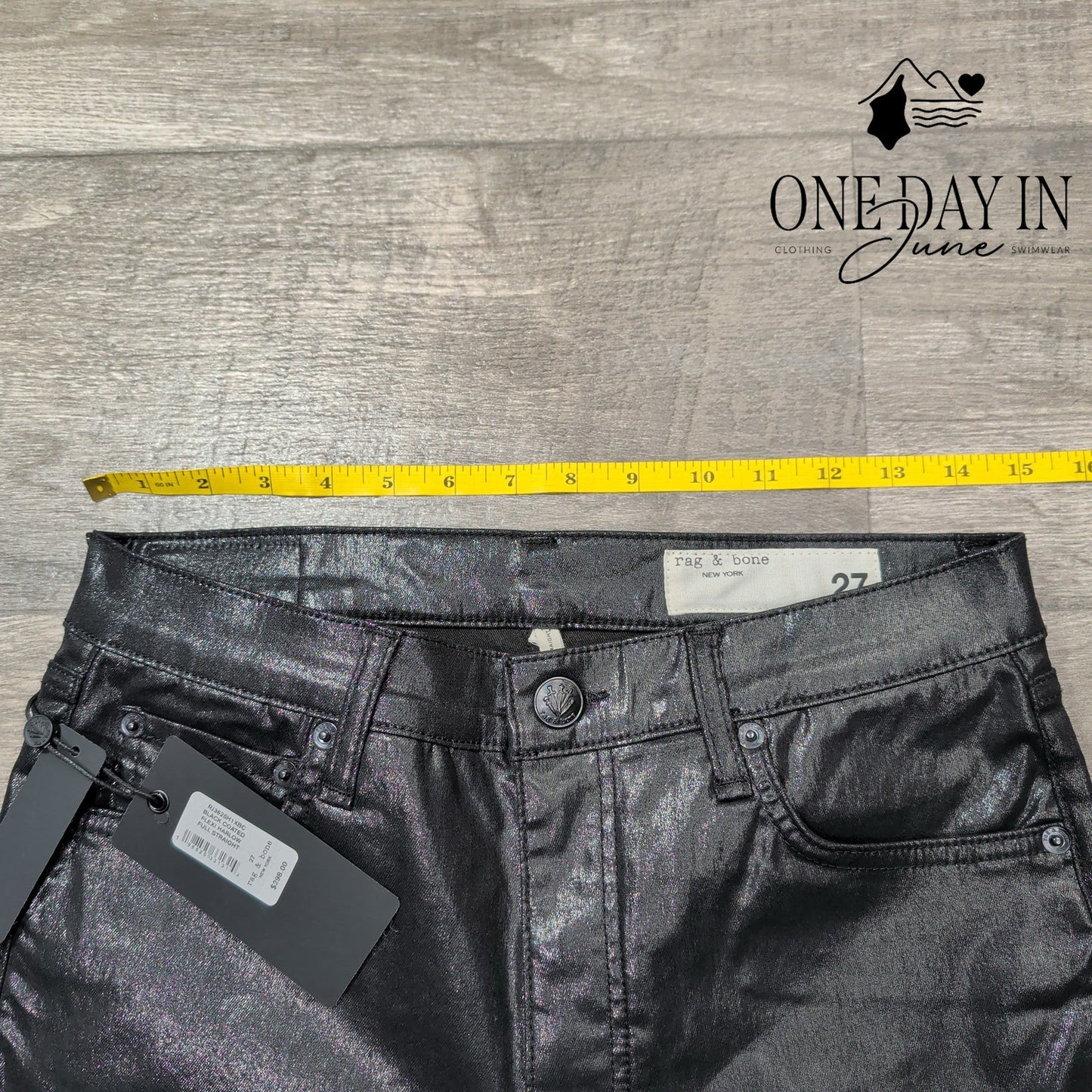 Rag & Bone The Harlow Mid Rise Straight Coated Denim Jeans Size 4 (27)