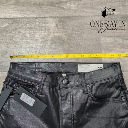 Rag & Bone The Harlow Mid Rise Straight Coated Denim Jeans Size 4 (27)