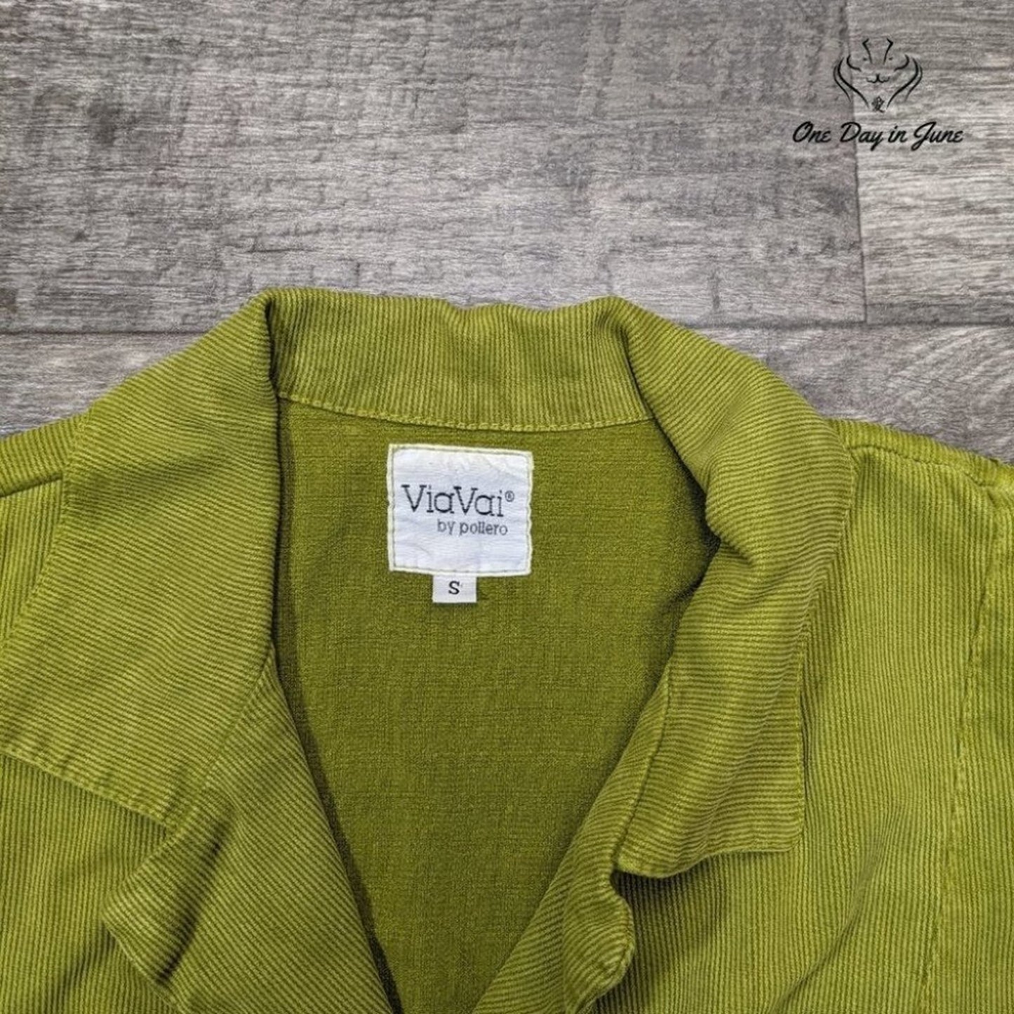 Via Vai by Pollero Women's 3 Button Corduroy Long Sleeve Jacket Size S