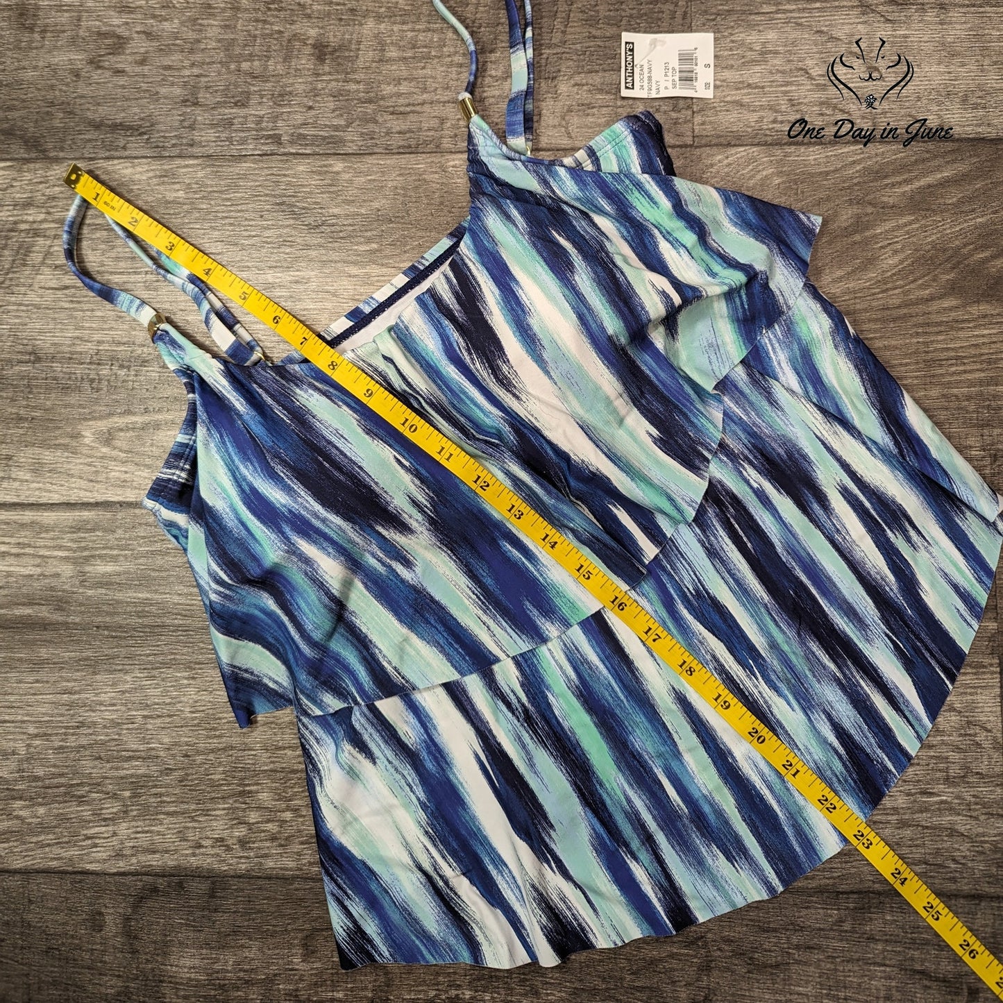 24th & Ocean Tiered Tankini Top Size S
