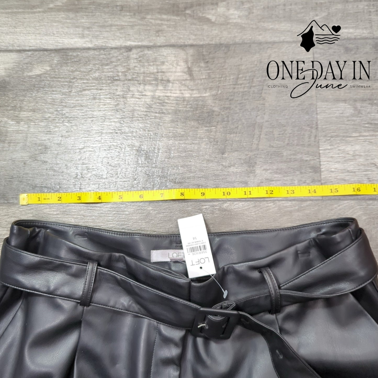 Loft High Waist Wide Leg Faux Leather Pants Size 14