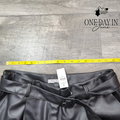 Loft High Waist Wide Leg Faux Leather Pants Size 14