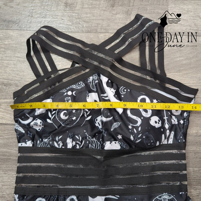 Aleumdr One Piece Mesh Accent Swimsuit Size L