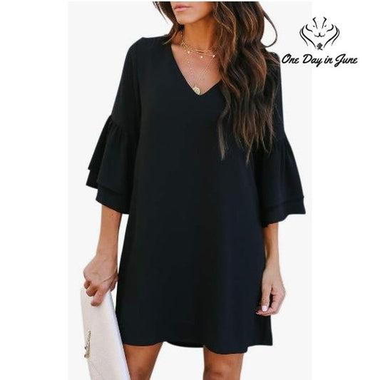 Belongsci V Neck Shift Dress Size M