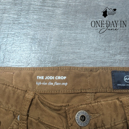 AG Adriano Goldschmied The Jodi Crop Velveteen High Rise Slim Flare NWT Size 4
