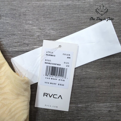 RVCA Run Wild Scoop Neck Bikini Top Size L
