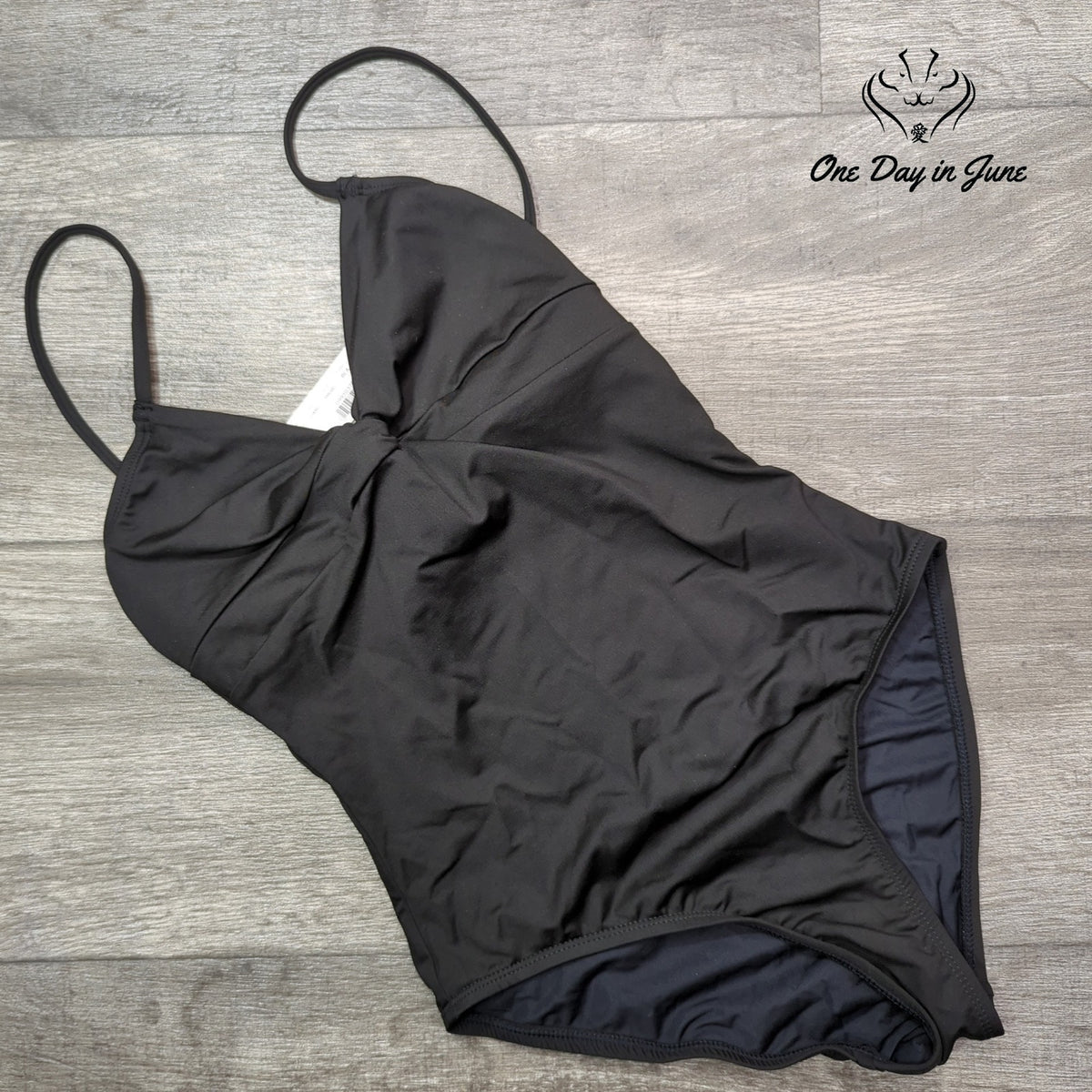 J. Crew Cross Front Twist One Piece Swimsuit Black NWT B8080 Size 00