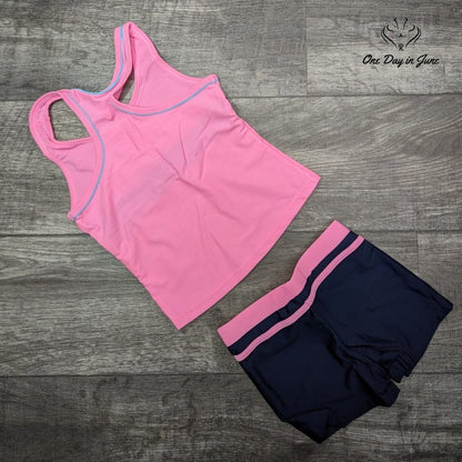 Proallo Girls Tankini Boy Short Swimsuit Size L