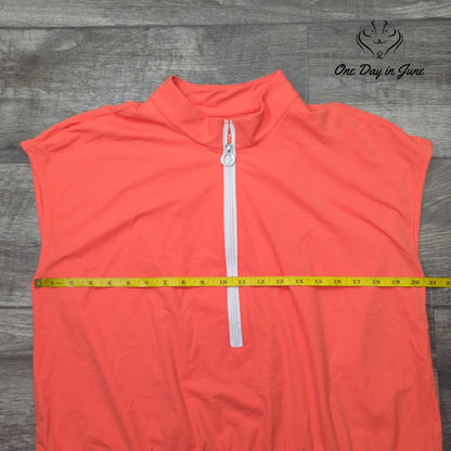 Kinona Coral Pink Short Sleeve Quarter Zip Golf Mini Dress Size XXL
