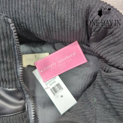 Simply Southern Corduroy Full Zip Puffy Vest Size M