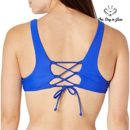 Cyn Luca Tall Triangle with Lace Back Bikini Top Swimsuit Size S