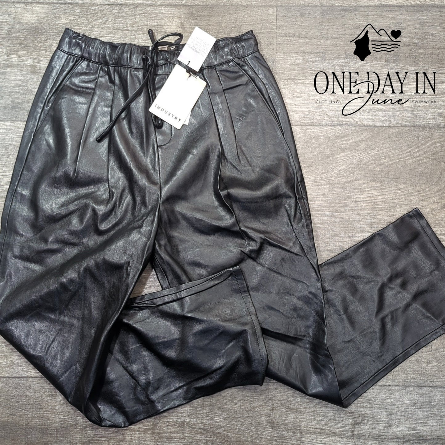 Industry Faux Leather Drawstring Pants Size XS