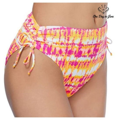 Ambrielle Tie Dye High Waist Bikini Bottom Size L