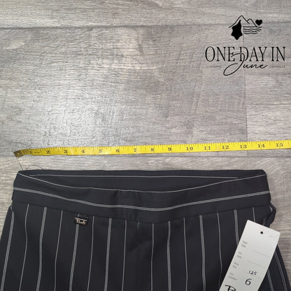 Bali Corp Pinstripe Straight Leg Dress Pants Black White NWT Size 6