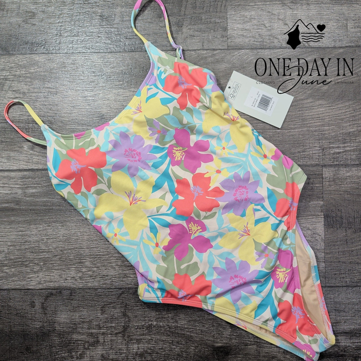 Billabong Beach Babe One Piece Swimsuit Tropical Floral NWT $99.95 Size L