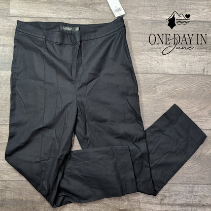 Ralph Lauren High Rise Ankle Dress Pants Black NWT Size 12
