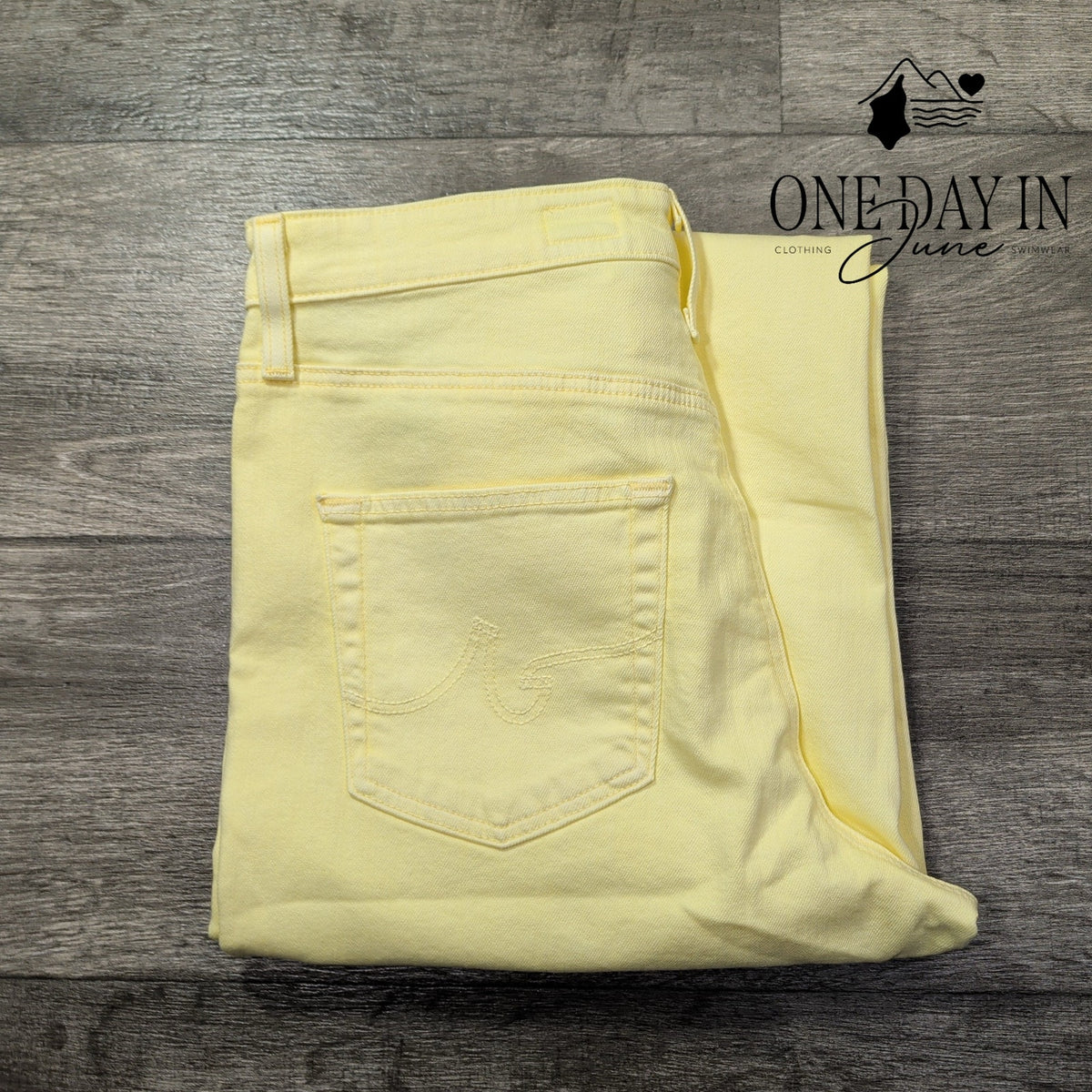 AG Adriano Goldschmied The Etta Wide Leg Crop Jeans Yellow NWT Size 4 (27)