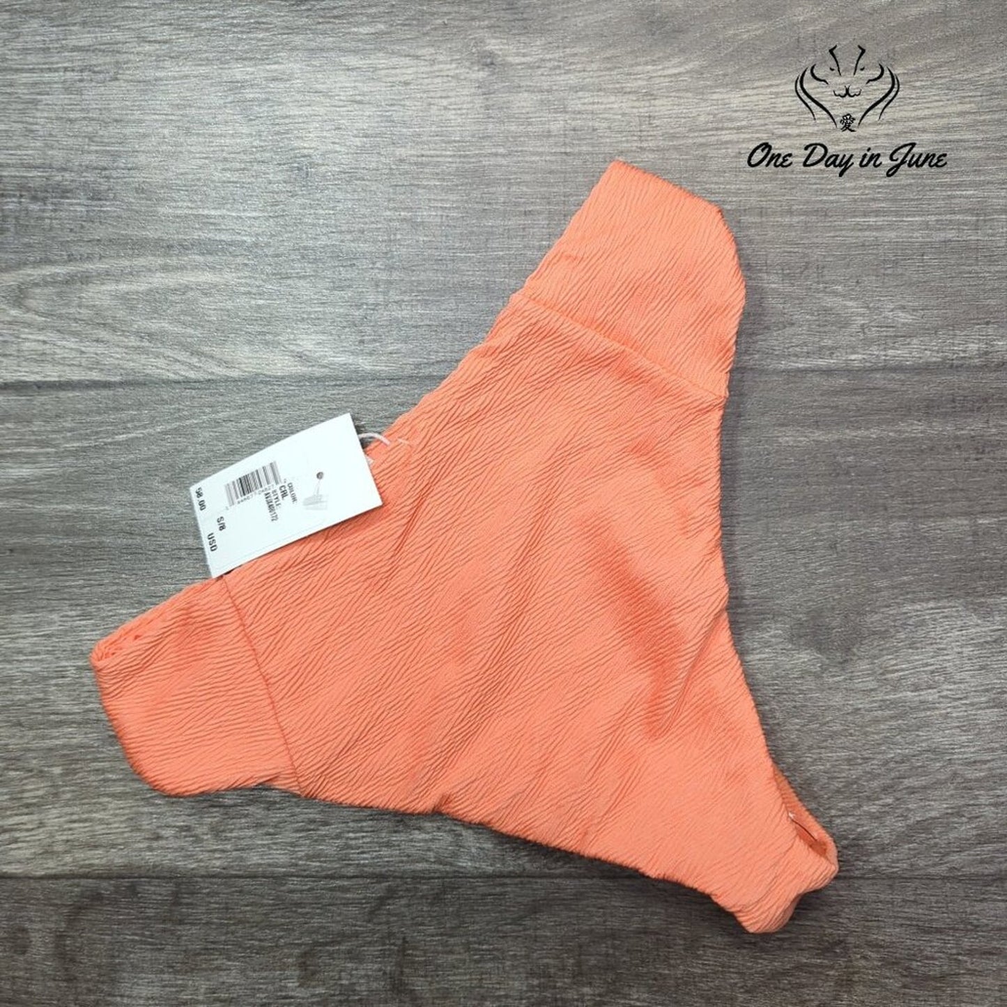 RVCA Textured Cheeky Bikini Bottom Size S