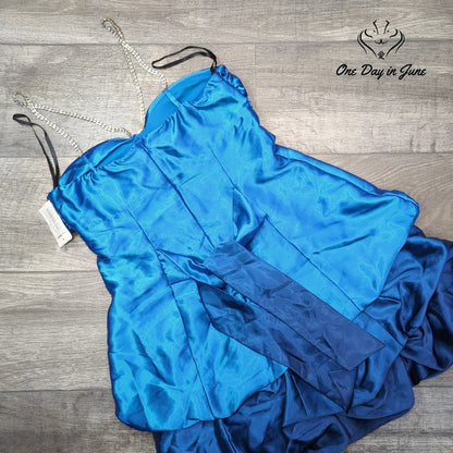B. Darlin Formal Mini Dress Cobalt Blue Rhinestone NWT Size 11/12