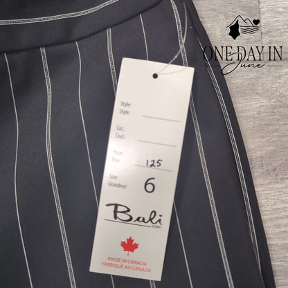 Bali Corp Pinstripe Straight Leg Dress Pants Black White NWT Size 6