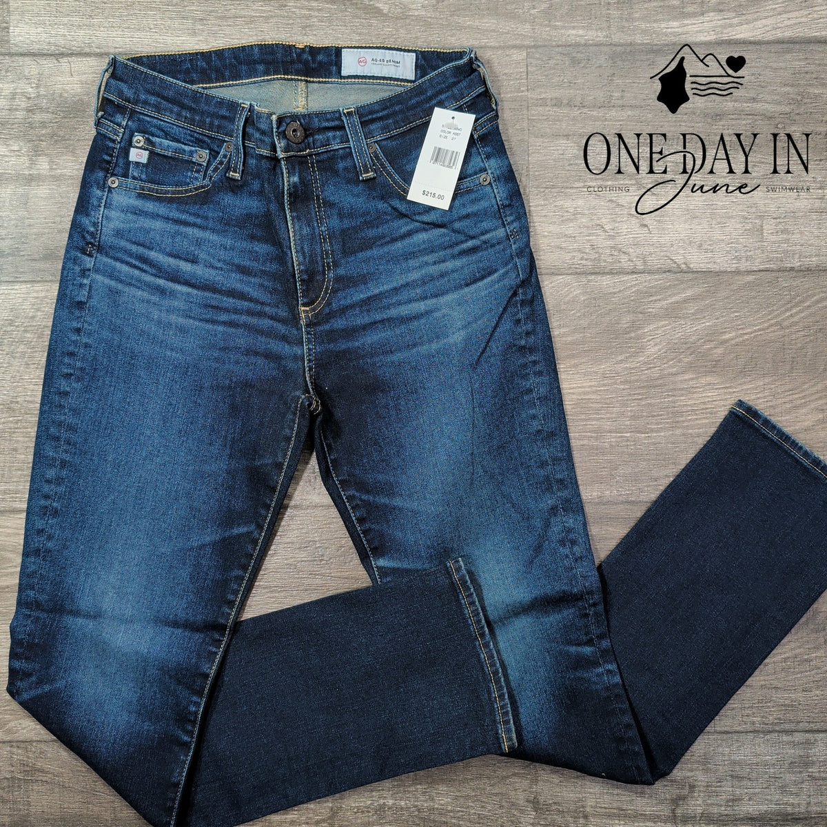 AG Adriano Goldschmied Straight Leg Jeans Dark Wash Blue NWT $215 Size 4 (27)