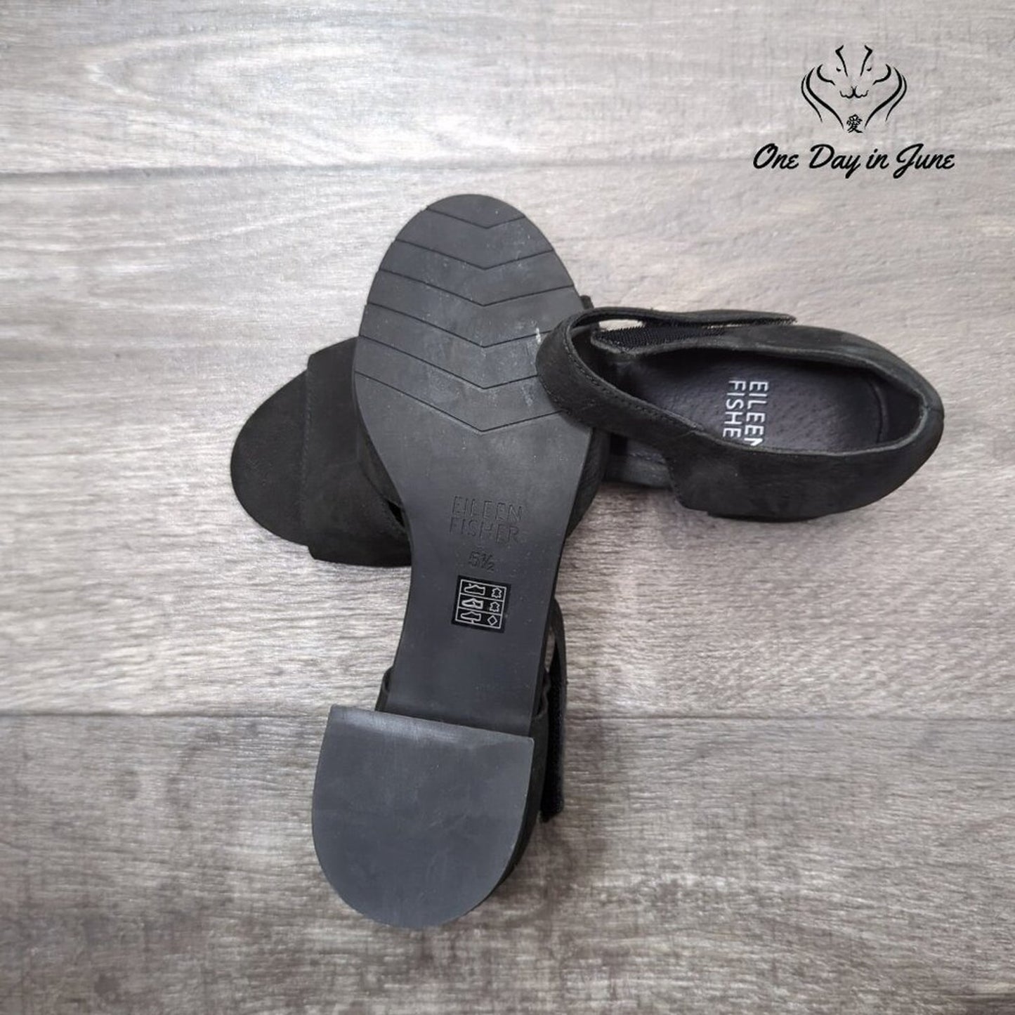 Eileen Fisher Block Heel Ankle Strap Heels Size 5.5