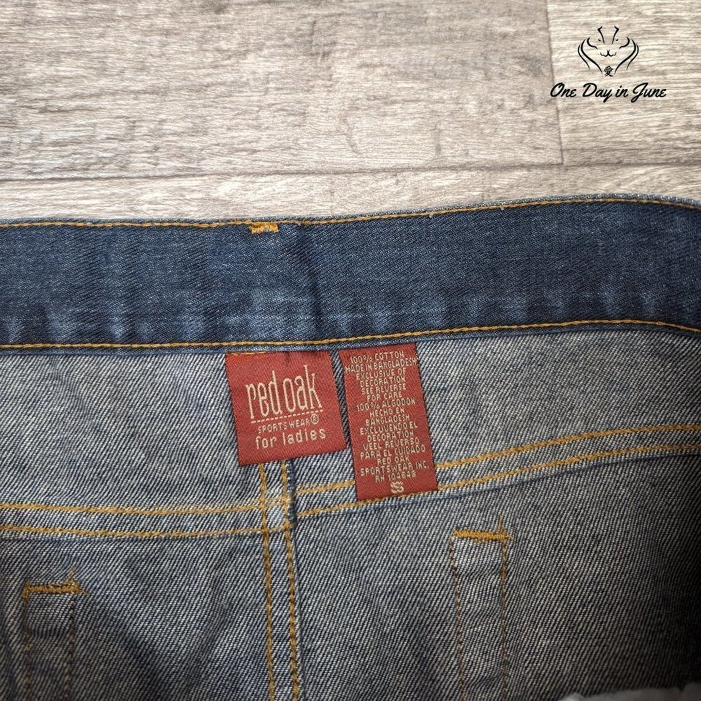 Red Oak Alabama Embroidered Denim Skirt Size S