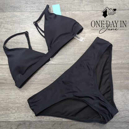 Yonique Triangle Modest Bikini Swimsuit Size S