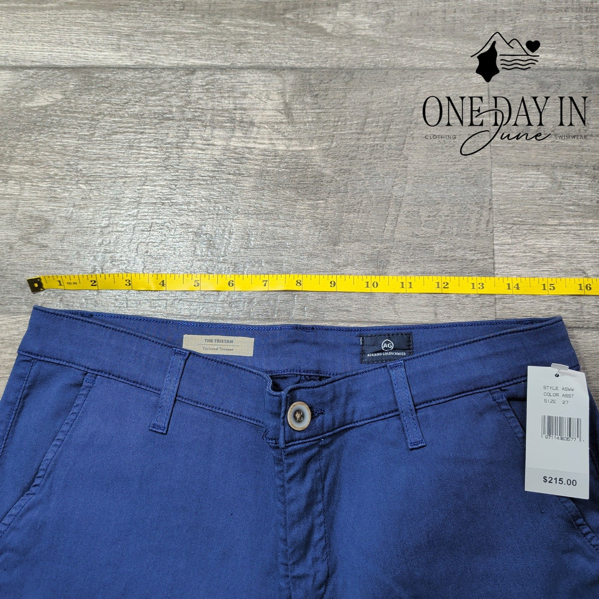 AG Adriano Goldschmied The Tristan Tailored Trouser Pants Blue NWT Size 4 (27)