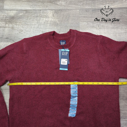 Gap Men's Crew Neck Pullover Sweater Burgundy Zinfandel NWT Size L