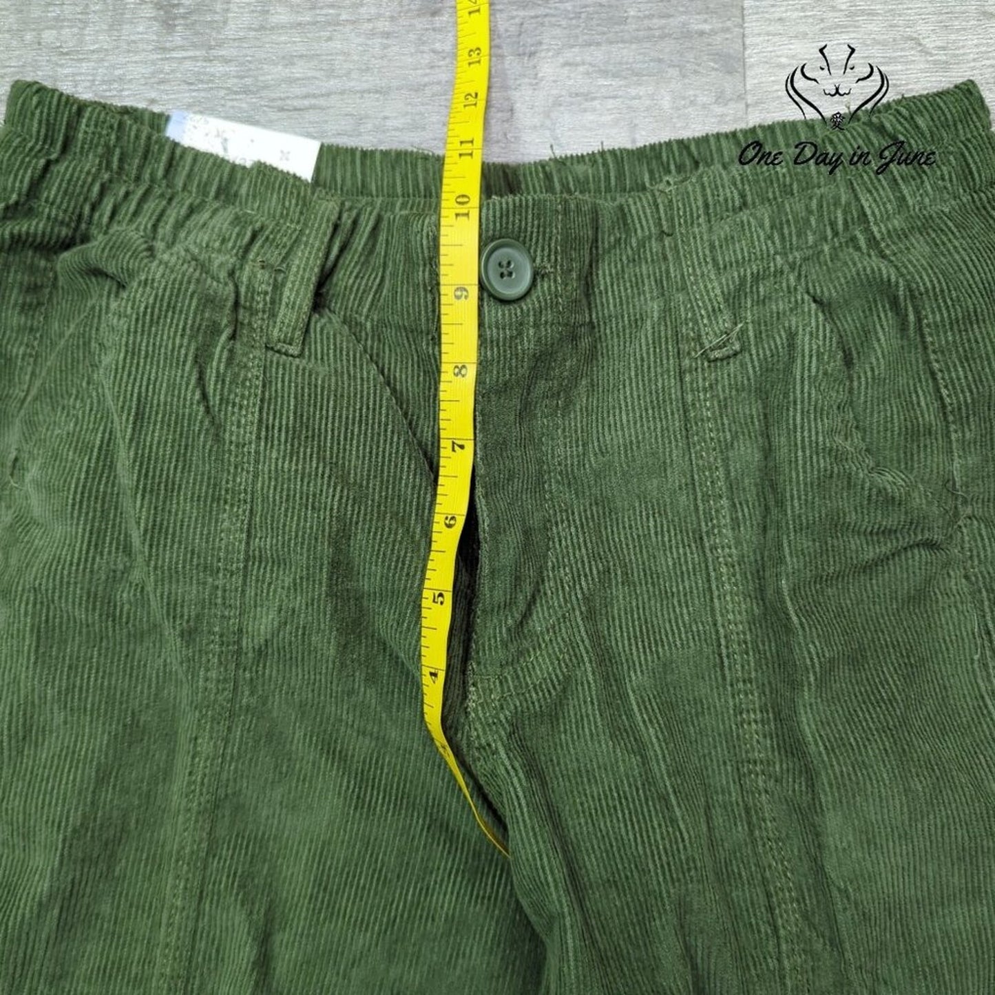 Angel Kiss Cargo Corduroy Pants Juniors Green Comfort Waist Y2K NWT Size 5