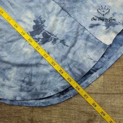 New Directions Tie Dye Long Sleeve Tee Blue Scoop Neck NWT Size S