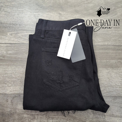 Endless Rose Destroyed Distressed Black Jeans NWT Size 30 (10)
