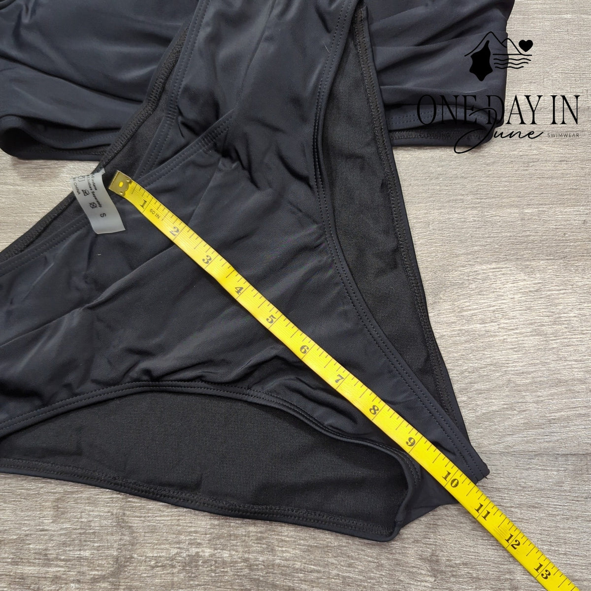 Adisputent Cross Front High Waisted Bikini Swimsuit Black Size S