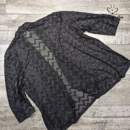 Southern Lady Women's Long Sleeve See Through Cover Up Shawl Top Size 4