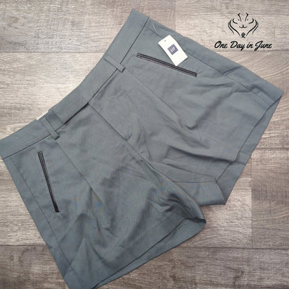 Gap Flat Front Shorts Gray Black Trim Tailored Dress Shorts NWT Size 8