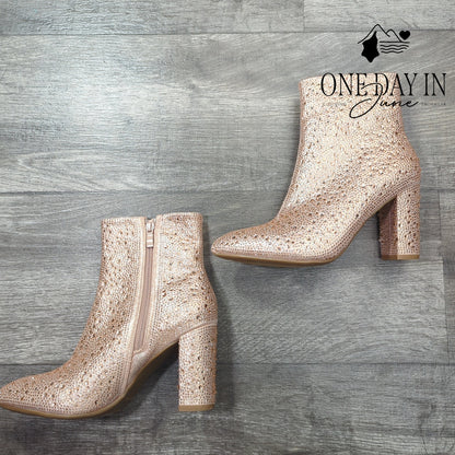 Top Moda Bejeweled Ankle Boots Size 6.5