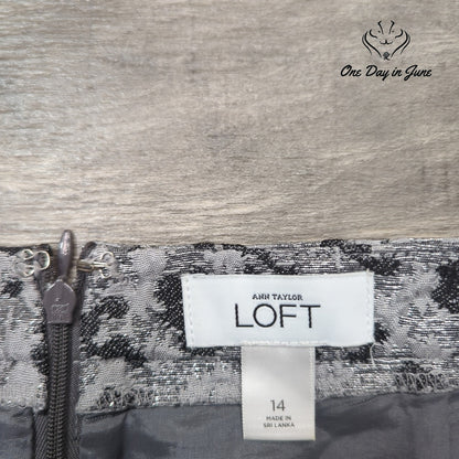 Loft Metallic Midi Skirt Size 14