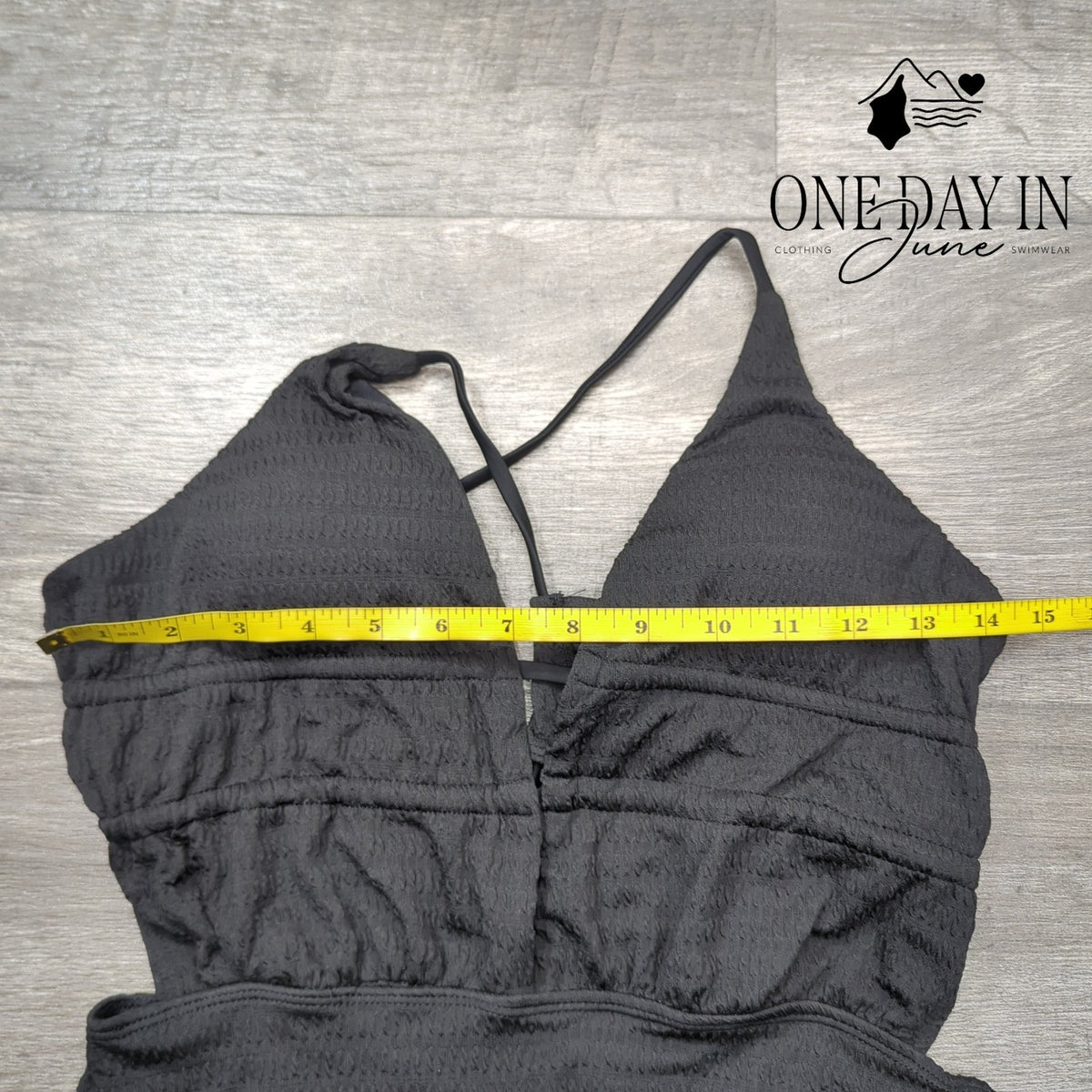 SOLY HUX Smocked Tie Back Cut Out One Piece Swimsuit Black NWT Size M