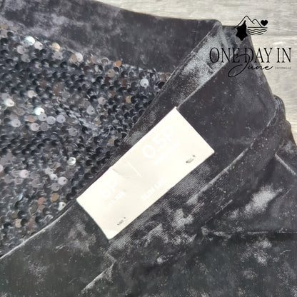 Chico's Sequin Velour Slim Leg Pants Velvet Holiday NWT Size Chico's .5P (6P)