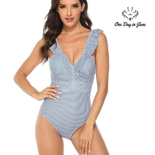 CPUTAN Deep V Stripe Monokini Size L