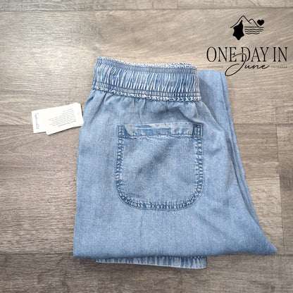 Splendid Drawstring Denim Pants Light Wash Lyocell NWT Size XS