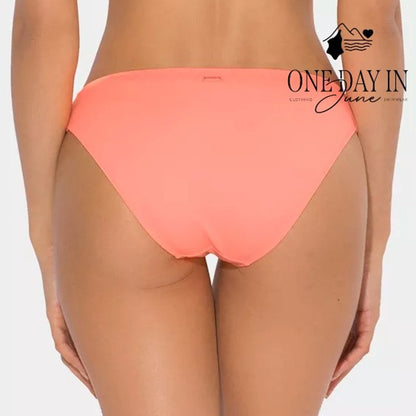 Smart & Sexy Side Ruched Moderate Bikini Bottom Coral Peach NWT Size M