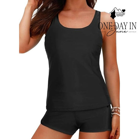 Tempt Me Adjustable Strap Boyshort Tankini Swimsuit Size S