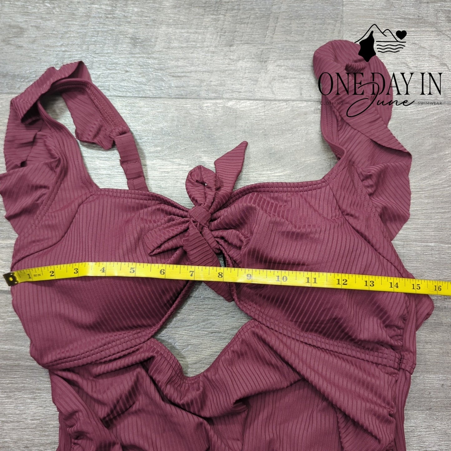 Charmo Maternity Ruffle Shoulder Ribbed Cut Out One Piece Swimsuit Size XL